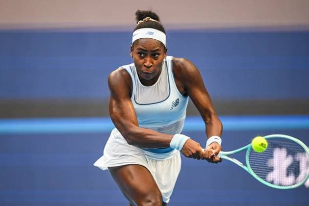 BEIJING, CHINA - OCTOBER 02: Coco Gauff of the United States competes in the Women s Singles Quarterfinal match against Eva Lys of Germany on day 11 of the 2025 China Open at the National Tennis Center on October 2, 2025 in Beijing, China.  Copyright: xVCGx 111594627201