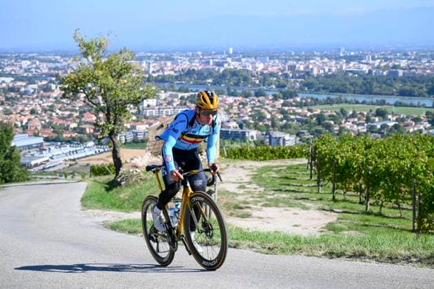UEC 2025 Road European Championship, EM, Europameisterschaft Drome-Ardeche Media Activities 02 10 2025 LORIOL-SUR-DROME, FRANCE - OCTOBER 02 : Evenepoel Remco (Belgium) pictured during a training session ahead of the Men Elite cycling road race of the 2025 UEC Road European Championship Drome-Ardeche 10th edition an UCI Continental Championships cycling race on October 2, 2025 in Loriol-sur-Drome, France, 02 10 2025 Loriol-sur-Drome France  Copyright: xVincentxKalutx