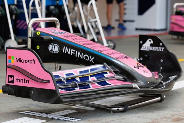 Formula 1, Singapore Grand Prix 2025, Preparations, Singapore, Singapore - 2 Oct 2025 The BWT Alpine Formula One Team A525 Renault front wing in pit lane ahead of the F1 Grand Prix of Singapore at the Marina Bay Street Circuit in Singapore. Singapore Copyright: xGeorgexHitchensx xSOPAxImagesx ghsingaporegp25_preparations_11