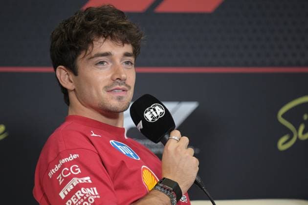(251002) -- SINGAPORE, Oct. 2, 2025 -- Ferrari s Monegasque driver Charles Leclerc attends the pre-race press conference, PK, Pressekonferenz of the Formula 1 Singapore Grand Prix 2025, in Singapore, Oct. 2, 2025. (Photo by Xinhua) (SP)SINGAPORE-F1-SINGAPORE GRAND PRIX 2025-PRE-RACE PRESS ThenxChihxWey 