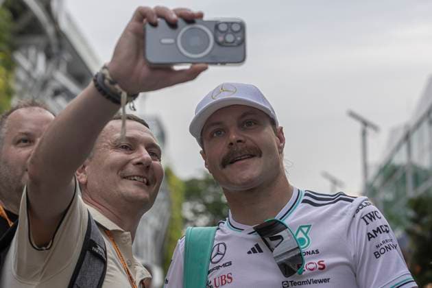 F1 Grand Prix Of Singapore Valtteri Bottas of Finland and the Mercedes AMG Petronas F1 Team test and reserve driver participates during the media day for the Formula 1 Singapore Airlines Singapore Grand Prix in Marina Bay Street Circuit, Singapore, on October 2, 2025. Singapore Singapore  Copyright: xRobertxSzaniszlox originalFilename:szaniszlo-notitle251002_npfk4.jpg