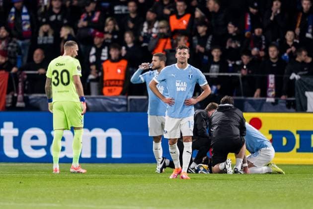 251002 Colin Rösler of Malmö FF looks dejected during the UEFA Europa League football match between Viktoria Plzen and Malmö FF on October 2, 2025 in Plzen Photo Petter Arvidson BILDBYRAN kod PA PA1092 fotboll football soccer fotball uefa europa league europa league viktoria plzen malmö ff bbeng bbauto depp  Copyright: PETTERxARVIDSON BB251002PA093