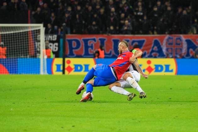 October 2, 2025, UEFA EUROPA LEAGUE, League phase, Matchday 2, FCSB vs Young Boys, Bucharest, National Arena Stadium 7 Denis Alibec is being fouled by an opponent