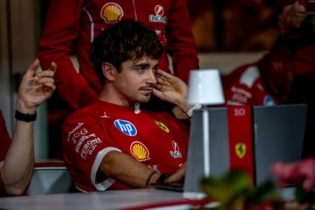 MARINA BAY, SINGAPORE: Charles Leclerc, racing for the Ferrari team during the 2025 Formula 1 Singapore Grand Prix at the Marina Bay Street Circuit in Marina Bay, Singapore
