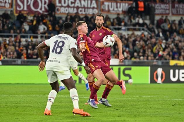UEFA Europa League Group Phase, Stadio Olimpico, Rome, Italy 2 10 2025 Roma vs LOSC Lille Roma™s Evan Ferguson Evan Ferguson 2 10 2025  Copyright: x INPHO GiuseppexFamax ROMA_LILLE_48