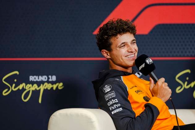 Formula 1 Singapore Grand Prix 2025 Lando Norris 4 (GBR) McLaren MCL39 press conference, PK, Pressekonferenz during Media Day at the Formula 1 Singapore Airlines Singapore Grand Prix 2025 at the Marina Bay Street Circuit, Singapore on 2 October 2025 Credit: Jun Da Tan Every Second Media Editorial use only. All images are copyright Every Second Media Limited. No images may be reproduced without prior permission. Copyright: xIMAGO EveryxSecondxMediax ESM-1607-0010 JunxDaxTanx xEveryxSecondxMediax
