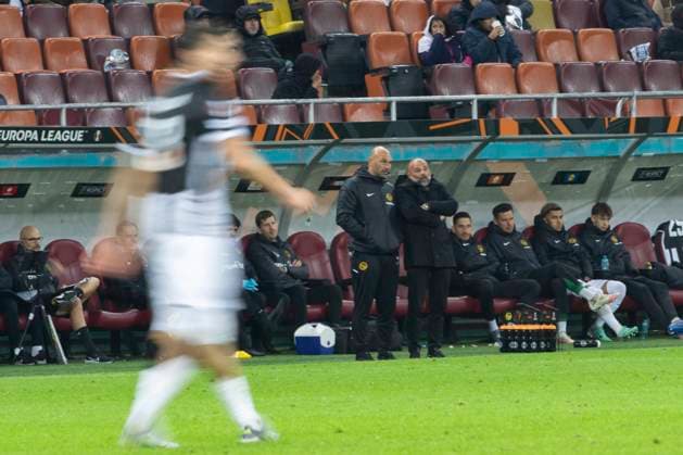 October 2, 2025, UEFA EUROPA LEAGUE, League phase, Matchday 2, FCSB vs Young Boys, Bucharest, National Arena Stadium Coach Giorgio Contini talks to his stuff