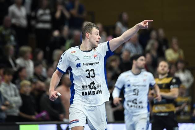 Moritz Sauter HSV Hamburg, 33 HC Elbflorenz 2006 vs HSV Hamburg, DHB Cup Men, Season 2025 2026, 01 10 2025 HC Elbflorenz 2006 vs HSV Hamburg DHB Cup Men, Season 2025 2026, 01 10 2025 Dresden Copyright: xEibner-Pressefoto xHoepnerx EP_PHR
