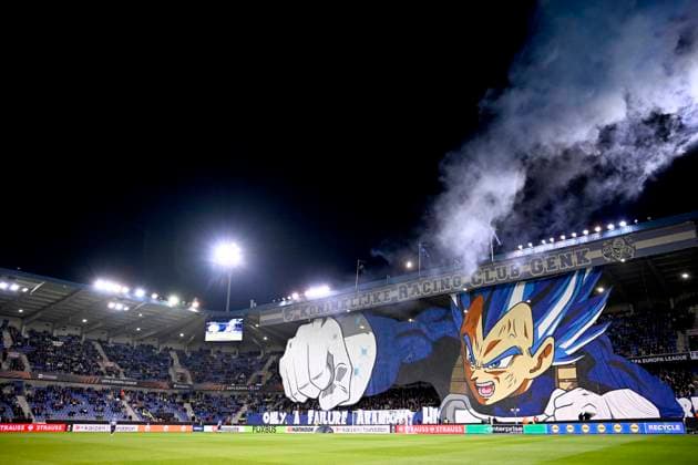 KRC Genk v Ferencvaros - UEFA Europa League GENK, BELGIUM - OCTOBER 02 : illustration picture supporters - Tifo KRC Genk during the UEFA Europa League 2025 26 League Phase MD2 match between KRC Genk and Ferencvaros on October 2, 2025 in Genk, Belgium, 02 10 2025 Genk Belgium  Copyright: xTomasxSiskx