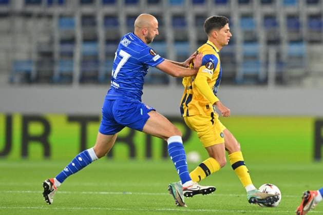 MACCABI TEL AVIV vs DINAMO ZAGREB BEN LEDERMAN football Maccabi Tel Aviv vs Dinamo Zagrebi UEFA Europa League at TSC arena stadium, Backa Topola 02.10.2025 Foto: FOOTBALL, UEFA EUROPA LEAGUE, DINAMO ZAGREB, MACCABI TEL AVIV Backa Topola TSC Arena Serbia Copyright: xMarkoxMetlas xMNxPressx