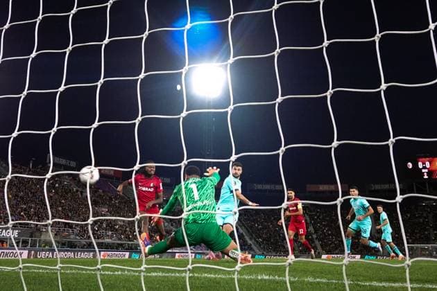 Bologna s Riccardo Orsolini goal 1-0 during the UEFA Europa League soccer match between Bologna and Freiburg at the Renato Dall™Ara Stadium in Bologna, north Italy - Thursday, October 2, 2025 -  Copyright: xMassimoxPaolone LaPressex