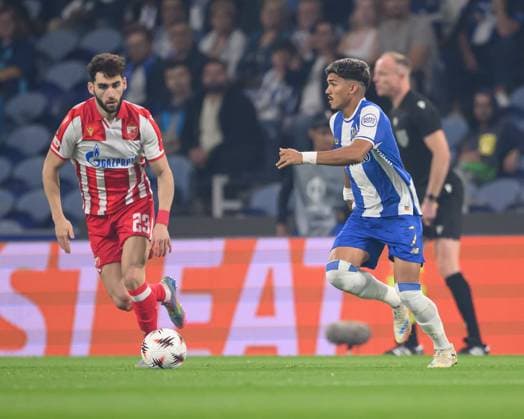 October 2, 2025, Porto, Porto, Portugal: NAIR TIKNIZYAN from Red Star Belgrade FK seen on action during the UEFA Europe League 2025 26 match between FC Porto and Red Star Belgrade FK on October 02, 2025 at EstoÂ¡dio do Dragao, Porto, Portugal Porto Portugal - ZUMAl192 20251002_zsp_l192_014 Copyright: xMiguelxLemosx