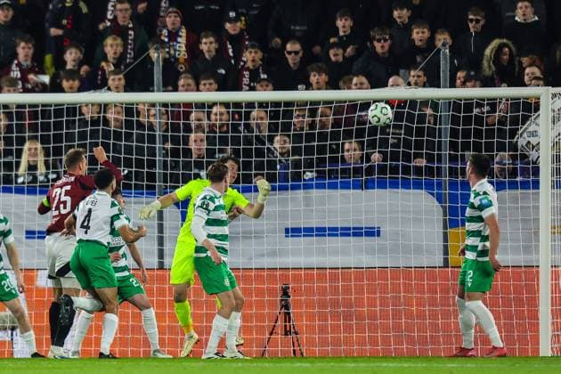 UEFA Europa Conference League Group Phase, Stadion Letna, Prague, Czech Republic 2 10 2025 Sparta Praha vs Shamrock Rovers Sparta™s Asger Sorensen scores his sides third goal of the match Asger Sorensen scores his sides third goal of the match 2 10 2025  Copyright: x INPHO RyanxByrnex RB1_6234