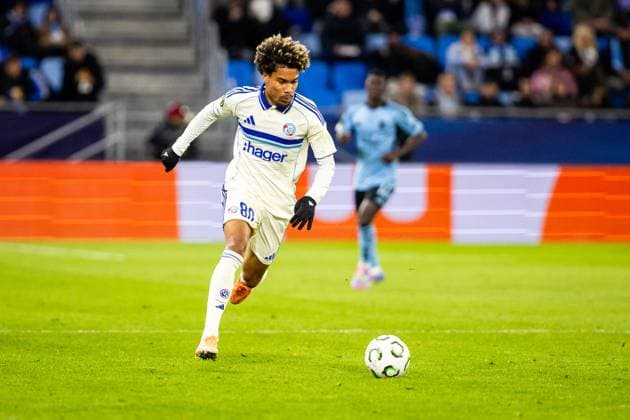 SLOVAN BRATISLAVA - STRASBOURG Felix Lemarechal of Strasbourg during league phase of UEFA Conference league football match between SK Slovan Bratislava and RC Strasbourg Alsace. Bratislava, Slovakia, October 02, 2025. Copyright: xx 080A1365