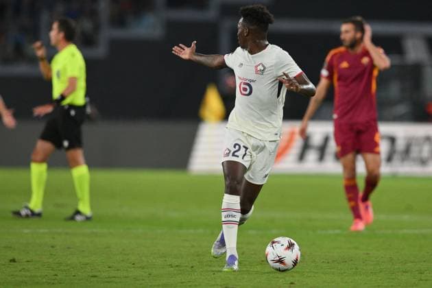 CALCIO - UEFA Europa League - AS Roma vs LOSC Lille Felix Correia of Lille during the match of Uefa Europa League Championship between A.S.Roma and Lille at the Olimpico Stadium on Oct 2, 2025 in Rome, Italy. during AS Roma vs LOSC Lille, Football Europa League match in Rome, Italy, October 02 2025 Rome Italy  Copyright: xIPAxSport ABACAx