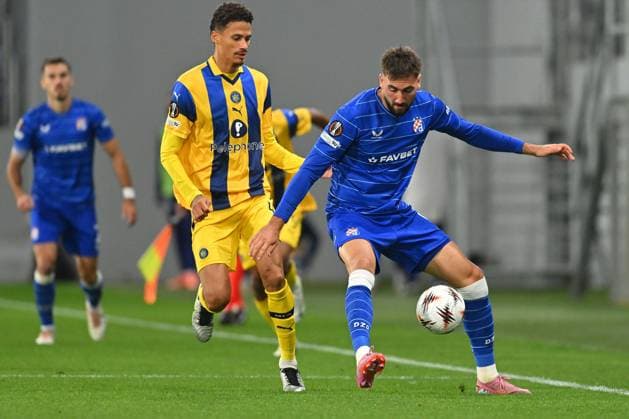 MACCABI TEL AVIV vs DINAMO ZAGREB DION BELJO vs HEITOR football Maccabi Tel Aviv vs Dinamo Zagrebi UEFA Europa League at TSC arena stadium, Backa Topola 02.10.2025 Foto: FOOTBALL, UEFA EUROPA LEAGUE, DINAMO ZAGREB, MACCABI TEL AVIV Backa Topola TSC Arena Serbia Copyright: xMarkoxMetlas xMNxPressx