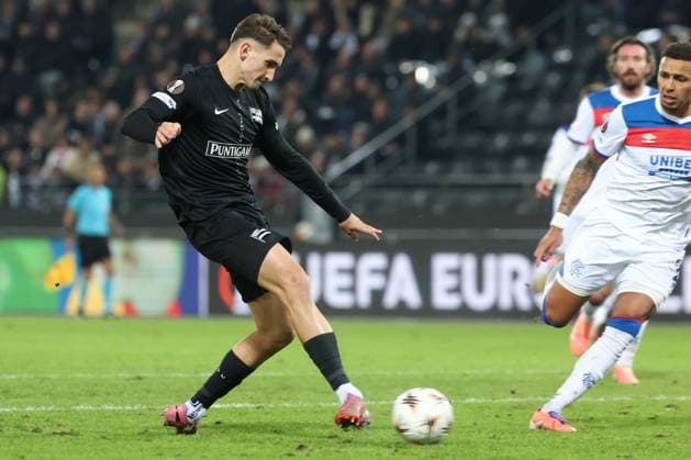 SOCCER - UEFA EL, Sturm vs Glasgow GRAZ,AUSTRIA,02.OCT.25 - SOCCER - UEFA Europa League, SK Sturm Graz vs Glasgow Rangers FC. Image shows Leon Grgic (Sturm).  GEPAxpictures xChrisxBauer