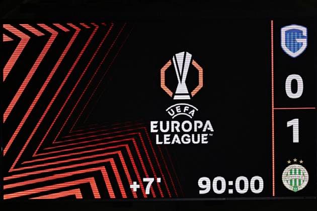 KRC Genk v Ferencvaros - UEFA Europa League GENK, BELGIUM - OCTOBER 02 : scoreboard showing additional time (7 min) during the UEFA Europa League 2025 26 League Phase MD2 match between KRC Genk and Ferencvaros on October 2, 2025 in Genk, Belgium, 02 10 2025 Genk Belgium  Copyright: xTomasxSiskx