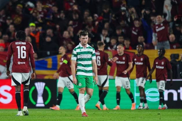 UEFA Europa Conference League Group Phase, Stadion Letna, Prague, Czech Republic 2 10 2025 Sparta Praha vs Shamrock Rovers Rovers Josh Honohan dejected after his side concedes a fourth goal Josh Honohan dejected after his side concedes a fourth goal 2 10 2025  Copyright: x INPHO RyanxByrnex RB1_8558