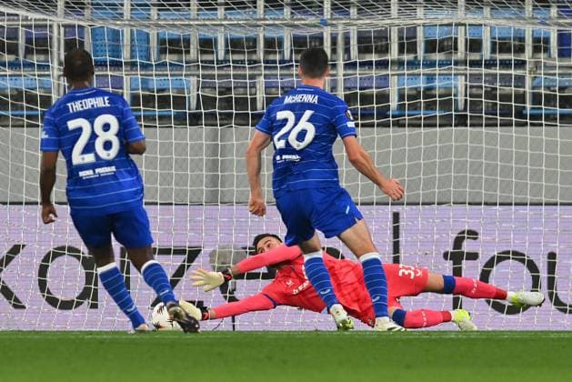MACCABI TEL AVIV vs DINAMO ZAGREB IVAN NEVISTIC goalie football Maccabi Tel Aviv vs Dinamo Zagrebi UEFA Europa League at TSC arena stadium, Backa Topola 02.10.2025 Foto: FOOTBALL, UEFA EUROPA LEAGUE, DINAMO ZAGREB, MACCABI TEL AVIV Backa Topola TSC Arena Serbia Copyright: xMarkoxMetlas xMNxPressx