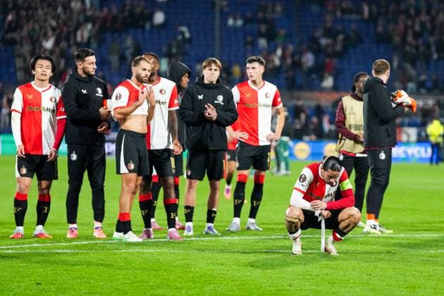 UEFA Europa League: Feyenoord Rotterdam v Aston Villa F.C. Rotterdam - Anis Hadj Moussa of Feyenoord during the second match of the UEFA Europa League 2025 2026. The match is set between Feyenoord Rotterdam and Aston Villa F.C. at Stadion Feijenoord De Kuip on 2 October 2025 in Rotterdam, The Netherlands. Copyright: xYannickxVerhoevenx