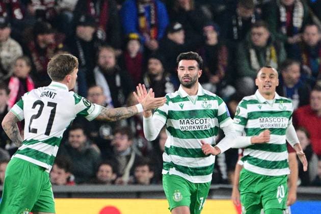 Danny Mandroiu (Shamrock Rovers; middle) celebrates his goal during the UEFA Conference League, first round match: AC Sparta Praha vs Shamrock Rovers, in Prague, Czech Republic, on October 2, 2025. (CTKxPhoto MichalxKamaryt) CTKPhotoP2025100209300  CTKPhotoP2025100209300