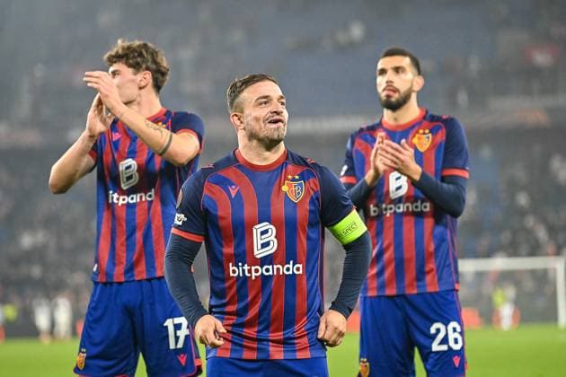 Xherdan Shaqiri FC Basel, 10 with emotion after the 2 0 win CH, FC Basel VfB Stuttgart, Football, Europa League, Matchday 2, 2025 2026 season, 02 10 2025 CH, FC Basel VfB Stuttgart, Football, Europa League, Matchday 2, 2025 2026 season, 02 10 2025 Basel Copyright: xEibner-Pressefoto ThomasxHessx EP_THS