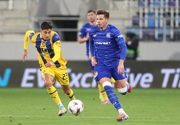 Maccabi Tel-Aviv FC and GNK Dinamo Zagreb - UEFA Europa League 2025 26 League Phase MD2 Miha Zajc of GNK Dinamo Zagreb runs with the ball during the UEFA Europa League 2025 26 League Phase MD2 match between Maccabi Tel-Aviv FC and GNK Dinamo Zagreb at TSC Arena on October 2, 2025 in Backa Topola, Serbia.  SlobodanxSandic PIXSELL