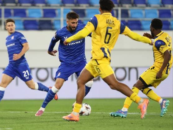 Maccabi Tel-Aviv FC and GNK Dinamo Zagreb - UEFA Europa League 2025 26 League Phase MD2 Dion Drena Beljo of GNK Dinamo Zagreb in action during the UEFA Europa League 2025 26 League Phase MD2 match between Maccabi Tel-Aviv FC and GNK Dinamo Zagreb at TSC Arena on October 2, 2025 in Backa Topola, Serbia.  SlobodanxSandic PIXSELL