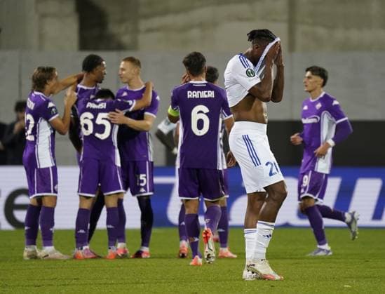 Sigma™s Muhamed Tijani delusion after the goal of 2-0 during the UEFA Conference League soccer match between Fiorentina and Betis at Artemio Franchi stadium in Florence, Italy - Thursday, October 02, 2025.  Copyright: xMarcoxBucco LaxPressex