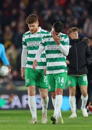 UEFA Europa Conference League Group Phase, Stadion Letna, Prague, Czech Republic 2 10 2025 Sparta Praha vs Shamrock Rovers Rovers Connor Malley and Daniel Mandroiu dejected after the match Connor Malley and Daniel Mandroiu dejected after the match 2 10 2025  Copyright: x INPHO RyanxByrnex RB1_8971