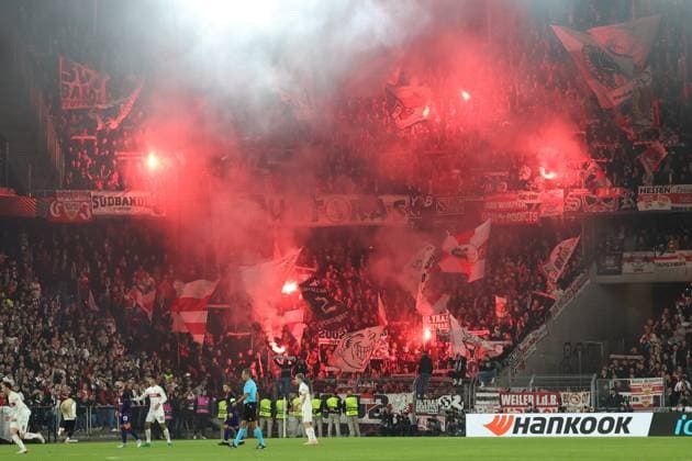 02 10 2025, xrekx, Football UEFA Europa League, FC Basel VfB Stuttgart v l VfB Fans ,Atmosphere, Scarves, Shirt, Flag, Banner, Ultras, Spectators, Visitors, Choreo, Choreography, atmosphere, spectators, Visitors DFL DFB REGULATIONS PROHIBIT ANY USE OF PHOTOGRAPHS as IMAGE SEQUENCES and or QUASI VIDEO basel