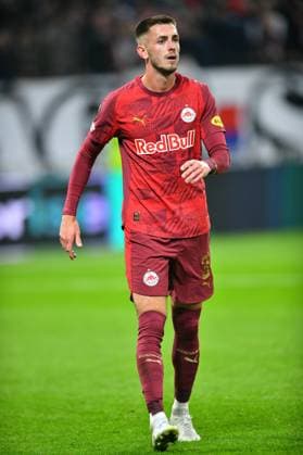 Sports : FOOTBALL - EUROPA LEAGUE - LYON v SALZBURG Aleksa Terzic from RB Salzburg during the UEFA Europa League, League phase, Matchday 2 football match between Olympique Lyonnais and RB Salzburg on 2 October 2025 at Groupama Stadium in DÃ cines-Charpieu near Lyon, France - Photo Cyril Lestage DÃ cines-CharpieuFrance  Copyright: xCyrilxLestagex
