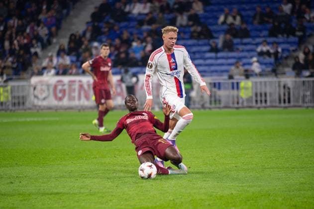 Sports : FOOTBALL - EUROPA LEAGUE - LYON v SALZBURG Action during the UEFA Europa League, League phase, Matchday 2 football match between Olympique Lyonnais and RB Salzburg on 2 October 2025 at Groupama Stadium in DÃ cines-Charpieu near Lyon, France - Photo Cyril Lestage DÃ cines-CharpieuFrance  Copyright: xCyrilxLestagex
