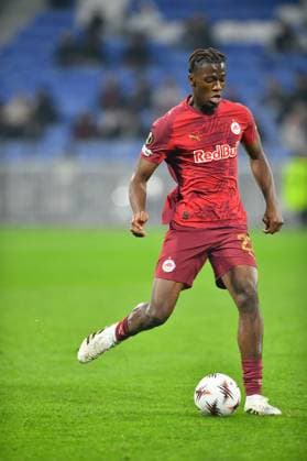 Sports : FOOTBALL - EUROPA LEAGUE - LYON v SALZBURG Joane Gadou of RB Salzburg during the UEFA Europa League, League phase, Matchday 2 football match between Olympique Lyonnais and RB Salzburg on 2 October 2025 at Groupama Stadium in DÃ cines-Charpieu near Lyon, France - Photo Cyril Lestage DÃ cines-CharpieuFrance  Copyright: xCyrilxLestagex