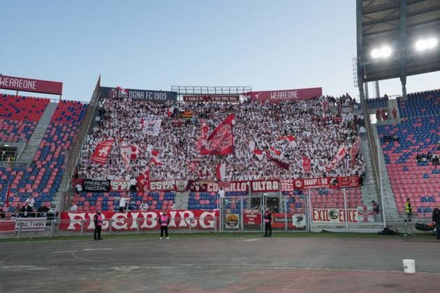 Fans, Ultras, Guest Block, Italy, Football, UEFA Europa League, Matchday 2, League Phase, 2025 2026, Bologna FC vs SC Freiburg, 02 10 2025, Stadio Renato Dall™Ara, Bologna, Italy Bologna Stadio Renato Dall™Ara Emilia Romagna Italy Copyright: xArnexAmbergx