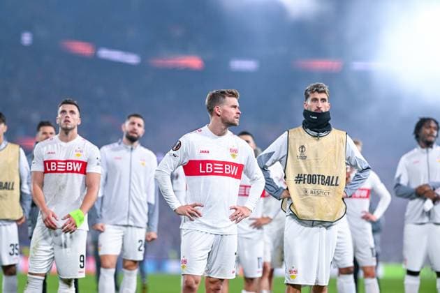 UEFA Europa League FC Basel vs VfB Stuttgart on 02 10 2025 at St Jakob Park imm Basel Maximilian Mittelstädt Mittelstaedt Stuttgart dissatisfied, disappointed, disappointed, dejected MT