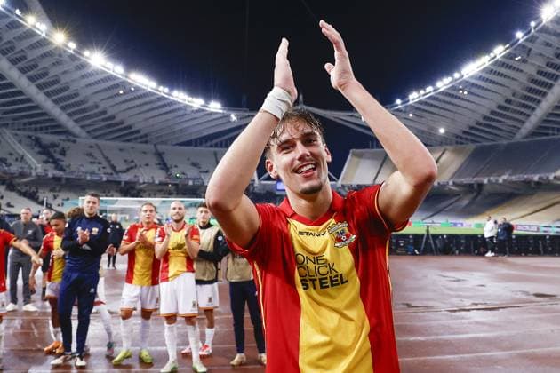 ATHENS , 02-10-2025 , Olympic Athletic Center of Athens Spyros Louis , season 2025 2026 , UEFA Europa League League phase . match between Panathinaikos and Go Ahead Eagles, final result 1-2. Picture shows GA Eagles player Milan Smit Panathinaikos - Go Ahead Eagles  x31328738x Copyright: