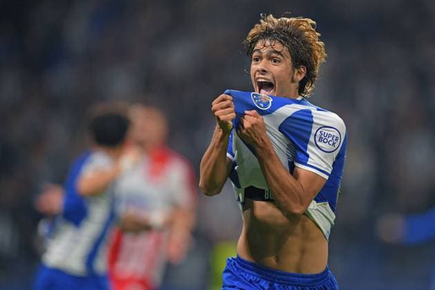 2nd October 2025; Dragao Stadium, Porto, Portugal: UEFA Europa League 2025 2026, FC Porto versus Red Star Belgrade; Rodrigo Mora of FC Porto celebrates after scoring the second goal for his team for 2-1 on the 89th minute  DanielxCastro