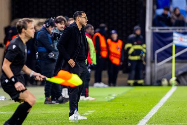 SLOVAN BRATISLAVA - STRASBOURG Head coach of Strasbourg Liam Rosenior during league phase of UEFA Conference league football match between SK Slovan Bratislava and RC Strasbourg Alsace. Bratislava, Slovakia, October 02, 2025. Copyright: xx 080A1595-Enhanced-NR
