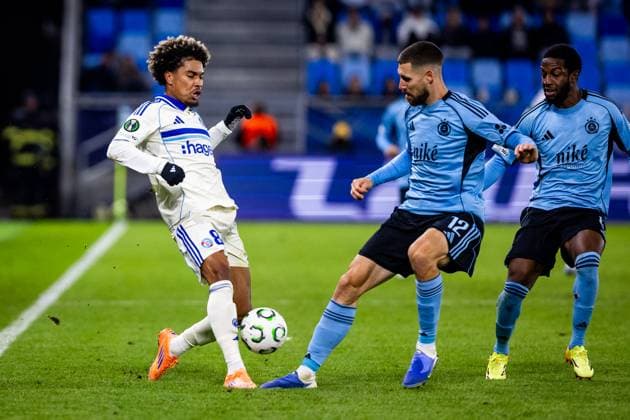SLOVAN BRATISLAVA - STRASBOURG Felix Lemarechal of Strasbourg during league phase of UEFA Conference league football match between SK Slovan Bratislava and RC Strasbourg Alsace. Bratislava, Slovakia, October 02, 2025. Copyright: xx 080A1581