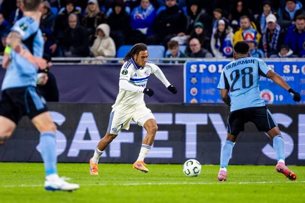 SLOVAN BRATISLAVA - STRASBOURG Diego Moreira of Strasbourg during league phase of UEFA Conference league football match between SK Slovan Bratislava and RC Strasbourg Alsace. Bratislava, Slovakia, October 02, 2025. Copyright: xx 080A1610