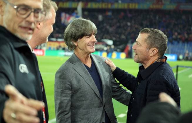 02 10 25 FC Basel VfB Stuttgart Switzerland, Basel, 02 10 2025, Football, UEFA Europa League, FC Basel VfB Stuttgart v l Joachim Löw, Lothar Matthäus