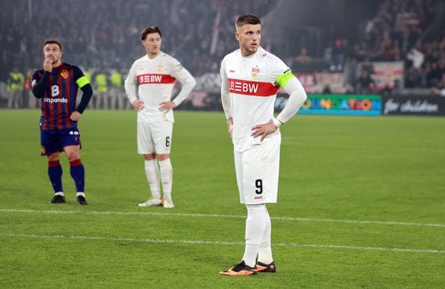 02 10 25 FC Basel VfB Stuttgart Switzerland, Basel, 02 10 2025, Football, UEFA Europa League, FC Basel VfB Stuttgart Ermedin Demirovic VfB Stuttgart Disappointment