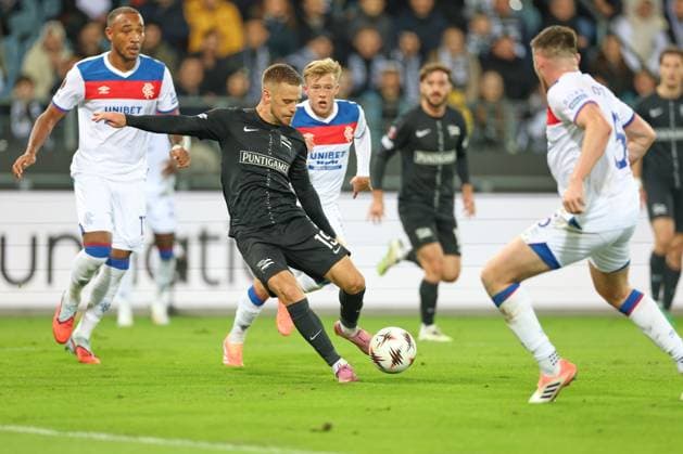 UEFA Europa League SK Sturm Graz vs Rangers FC, 02 10 2025 UEFA Europa League match between SK Sturm Graz and Rangers FC Excitement, emotion and soccer at the highest European level The picture shows Tomi Horvat STU Copyright: xBEAUTIFULxSPORTS Rainerx