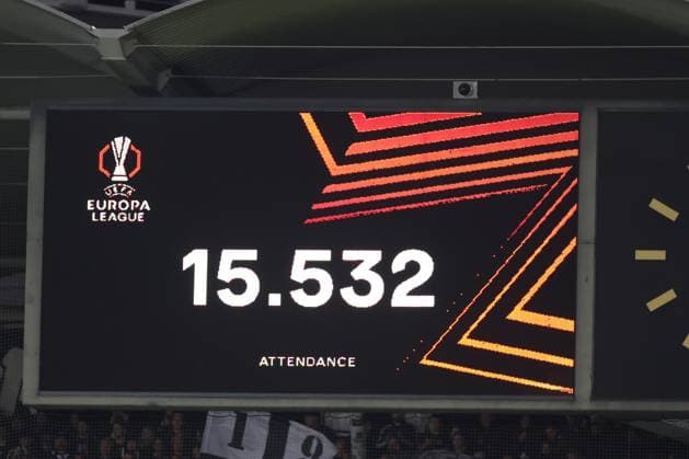 UEFA Europa League SK Sturm Graz vs Rangers FC, 02 10 2025 UEFA Europa League match between SK Sturm Graz and Rangers FC Excitement, emotion and soccer at the highest European level The picture shows number of spectators Copyright: xBEAUTIFULxSPORTS Rainerx