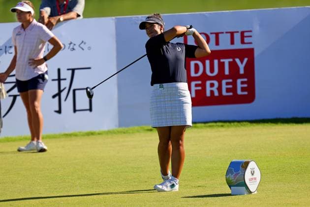 October 2, 2025 - Sofia Garcia tees off during the second round of the 2025 LOTTE Championship Presented By Hoakalei at Hoakalei Country Club in Ewa Beach, HI - CSM Ewa Beach USA - ZUMAc04_ 20251002_zma_c04_028 Copyright: xAndrewxLeex