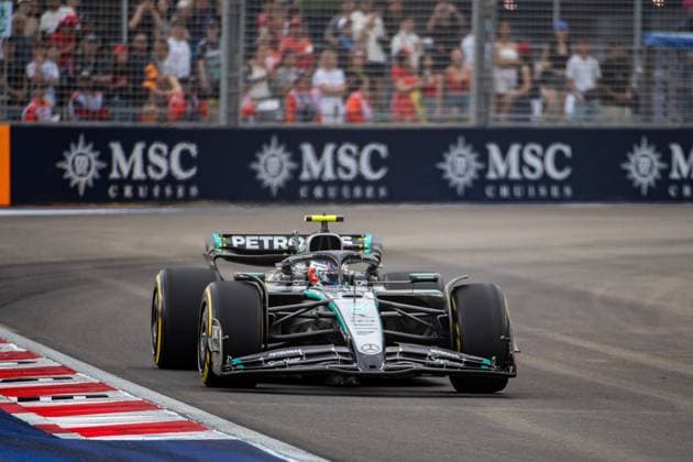 Formula 1 GP Singapore Friday, 03 10 2025 Andrea Kimi Antonelli 12, Mercedes AMG Petronas F1 Team Formula 1 GP Singapore Friday, 03 10 2025 Copyright: xBEAUTIFULxSPORTS Erlhofx