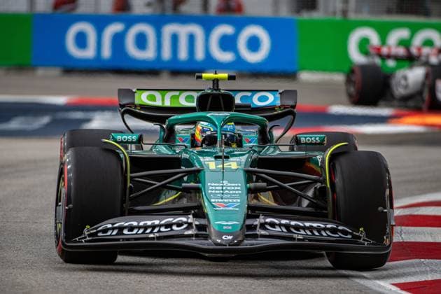 Formula 1 GP Singapore Friday, 03 10 2025 Fernando Alonso 14, Aston Martin Aramco F1 Team Formula 1 GP Singapore Friday, 03 10 2025 Copyright: xBEAUTIFULxSPORTS Erlhofx