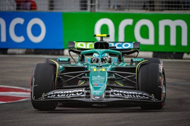 Formula 1 GP Singapore Friday, 03 10 2025 Fernando Alonso 14, Aston Martin Aramco F1 Team Formula 1 GP Singapore Friday, 03 10 2025 Copyright: xBEAUTIFULxSPORTS Erlhofx